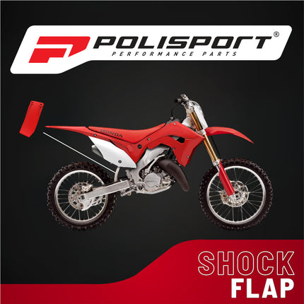 Polisport Motocross Motorcycles (MX) Rear Shock Flap for Honda CRF250R (2018-2021), CRF450R (2017-2020), CRF450RX (2017-2020) Dirt Bikes - Protects Shock from Rocks, Mud & Debris - Red