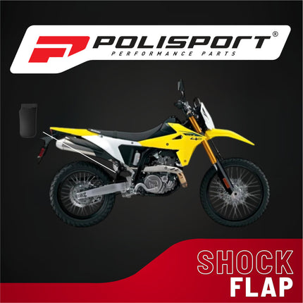 Polisport Motocross Motorcycles (MX) Rear Shock Flap for Suzuki RM-Z250 (2019-2024), RM-Z450 (2018-2024) Dirt Bikes -Superior Durability & Abrasion Protection for Motocross Bikes - Black