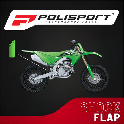 Polisport Motocross Motorcycles (MX) Rear Shock Flap for Kawasaki KX250F (2021-2025) & KX450F (2019-2023) Dirt Bikes - Superior Durability & Abrasion Protection for Motocross Bikes - Green