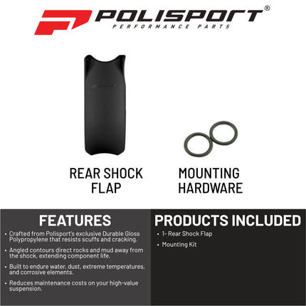 Polisport Motocross Motorcycles (MX) Rear Shock Flap for Honda CRF450R/RX (2021-2024) & CRF250R/RX (2022-2024) Dirt Bikes - Superior Durability for Motocross Bikes - Black