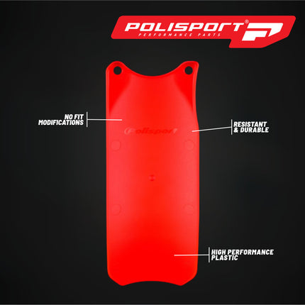 Polisport Motocross Motorcycles (MX) Rear Shock Flap for Honda CRF450R/RX (2021-2024) & CRF250R/RX (2022-2024) Dirt Bikes - Superior Durability for Motocross Bikes - Red