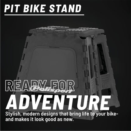 Polisport Foldable Pit Bike Stand - Lightweight, Heavy-Duty Motocross Stand for Dirt Bikes, MX, Off-Road Motorcycles - Compact, Portable, 552 lb Capacity - FIM Podium Official Stand - Black