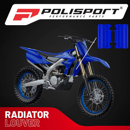 Polisport Radiator Louvers - Blue Panels for Yamaha YZ 125/250 (2005-2020) - OEM Fit, Durable Plastic, Enhanced Airflow, Easy Installation