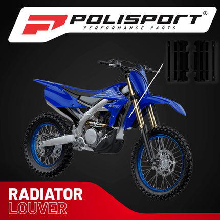 Polisport Radiator Louvers - Black Panels for Yamaha YZ 125/250 (2005-2020) - OEM Fit, Durable Plastic, Enhanced Airflow, Easy Installation