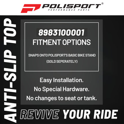 Polisport Replacement Anti-Slip Top for Basic Bike Stand, Gray Rubber Pad with Clips, Durable Non-Slip Surface for Motocross Dirt Bike Motorcycle Paddock Stand, Easy Installation