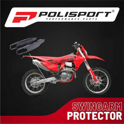Polisport Motocross Motorcycles (MX) Swingarm Protector for GasGas EC 250/300 (2017-2020), XC 250/300 (2017-2020) Dirt Bikes - High Impact & Abrasion Resistance - Black