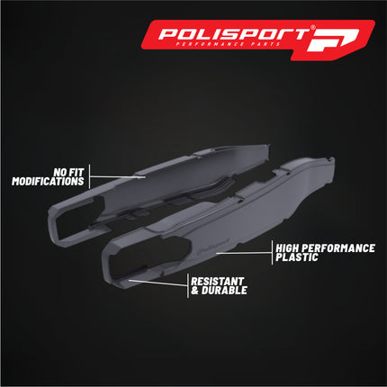 Polisport Motocross Motorcycles (MX) Swingarm Protector for GasGas EC 250/300 (2017-2020), XC 250/300 (2017-2020) Dirt Bikes - High Impact & Abrasion Resistance - Black
