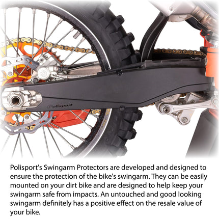 Polisport Motocross Motorcycles (MX) Swingarm Protector for Sherco SEF 450/500 4T (2012-2024) Dirt Bikes - OEM-Style Replacement, High Impact & Abrasion Resistance -Black