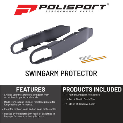 Polisport Motocross Motorcycles (MX) Swingarm Protector for Sherco SEF 450/500 4T (2012-2024) Dirt Bikes - OEM-Style Replacement, High Impact & Abrasion Resistance -Grey