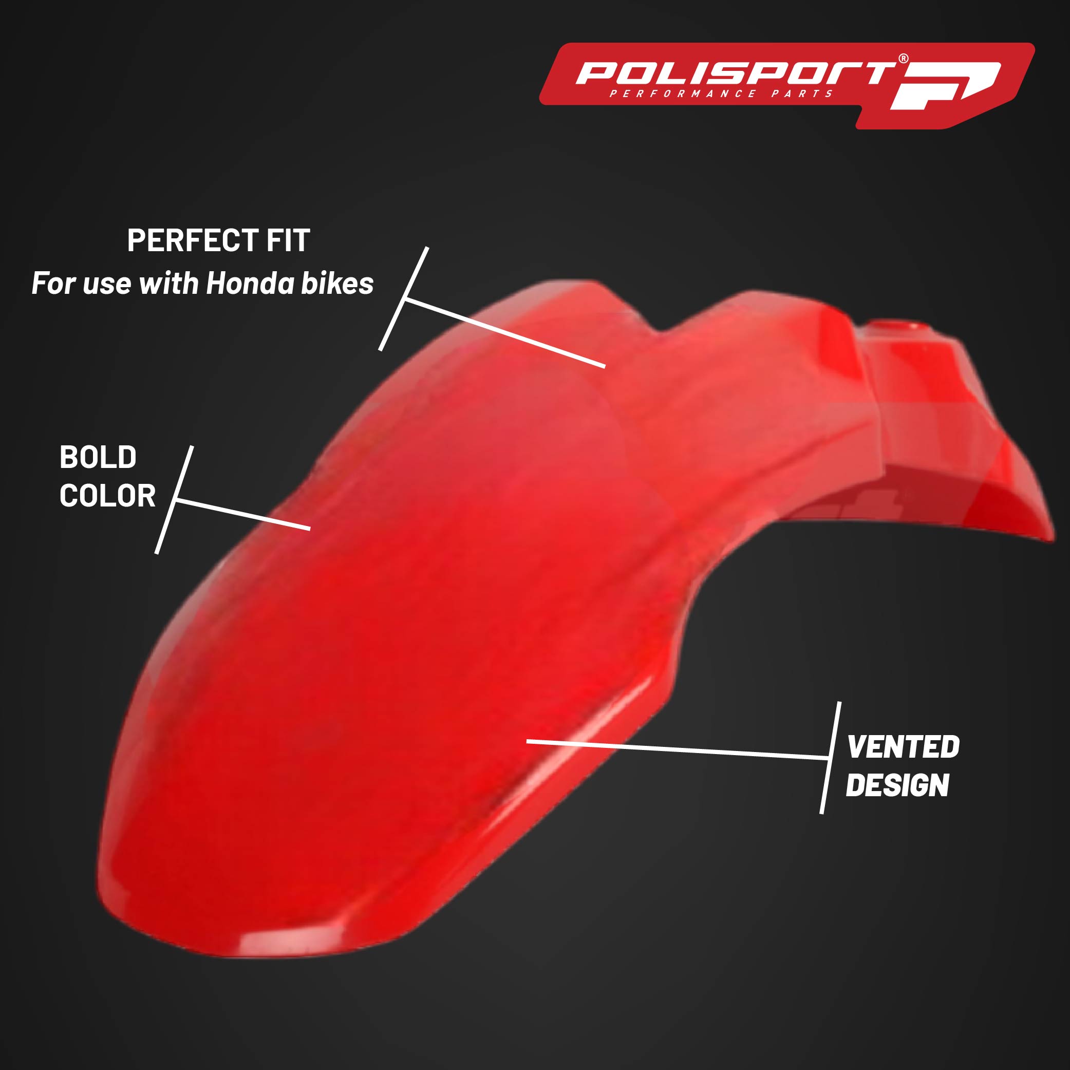 Polisport Motocross (MX) Replica Plastic Kit for Honda CRF 50F (2004-25) Dirt Bike – OEM Quality, Durable, Flexible & Perfect Fit – Red/White