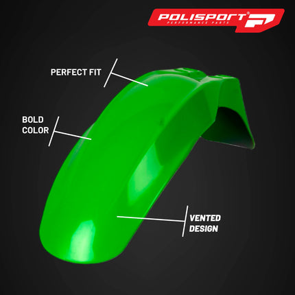 Polisport Motocross (MX) Replica Plastic Kit for Kawasaki KLX 110 (2002-09) Dirt Bike – OEM Quality, Durable, Flexible & Perfect Fit – Green/White