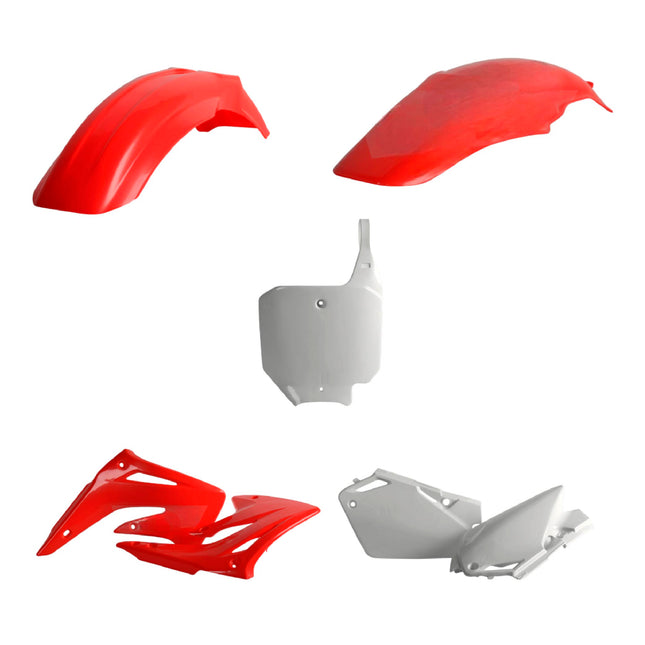 Polisport Motocross (MX) Replica Plastic Kit for Honda CR 85R (2003-07) Dirt Bike – OEM Quality, Durable, Flexible & Perfect Fit – Red/White