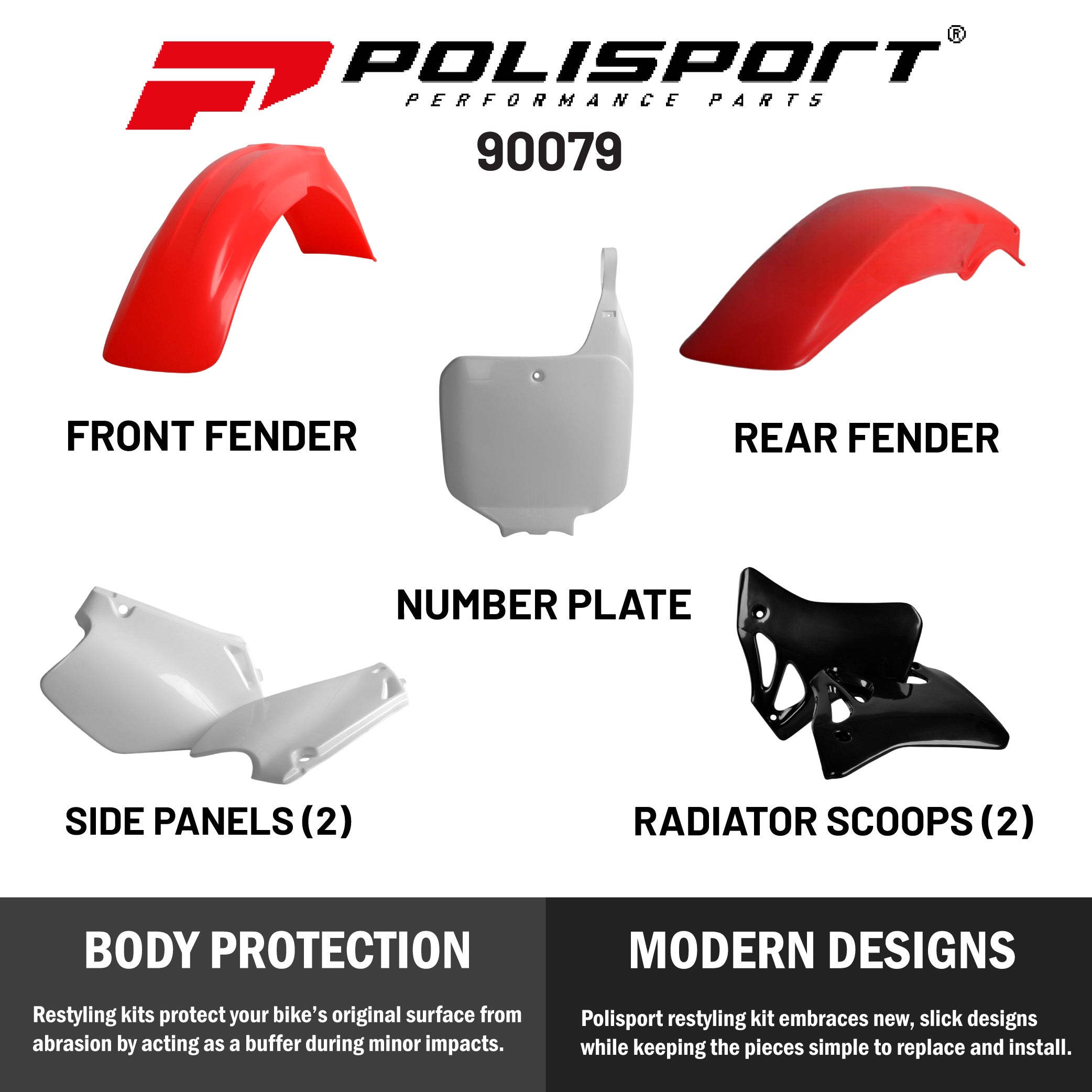 Polisport Standard Replica Plastic Kit Honda CR 250R (95-96) CR 125R (95-97) OEM