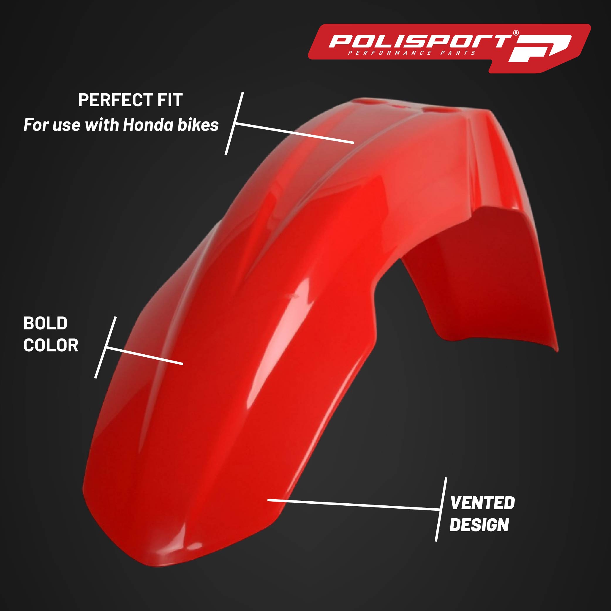 Polisport Motocross (MX) Replica Plastic Kit for Honda CR125R (1995–1997) & CR250R (1995–1996) Dirt Bike – OEM Quality, Durable, Flexible & Perfect Fit – Red/White