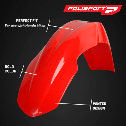 Polisport Motocross (MX) Replica Plastic Kit for Honda CR125R (1995–1997) & CR250R (1995–1996) Dirt Bike – OEM Quality, Durable, Flexible & Perfect Fit – Red/White