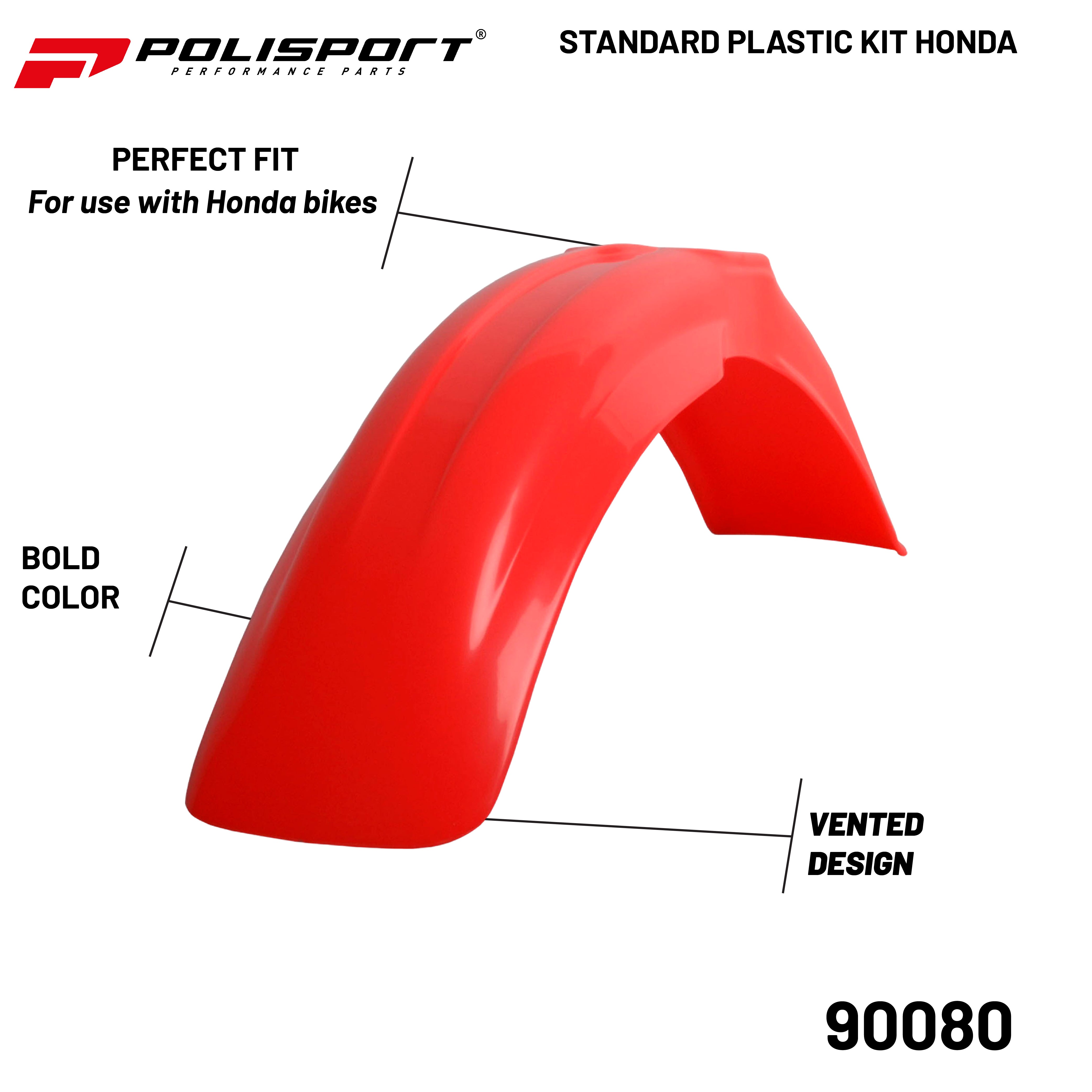 Polisport Full Plastic Kit for Honda CR125R(98-99) & CR250R(97-99) OEM Quality Restyling Kit with Superior Fit, Flexibility, and Durability (Red/White)