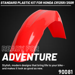 Polisport Full Plastic Kit for  Honda CR 125R/250R (2000-01) OEM Quality Restyling Kit with Superior Fit, Flexibility, and Durability (Red/White)