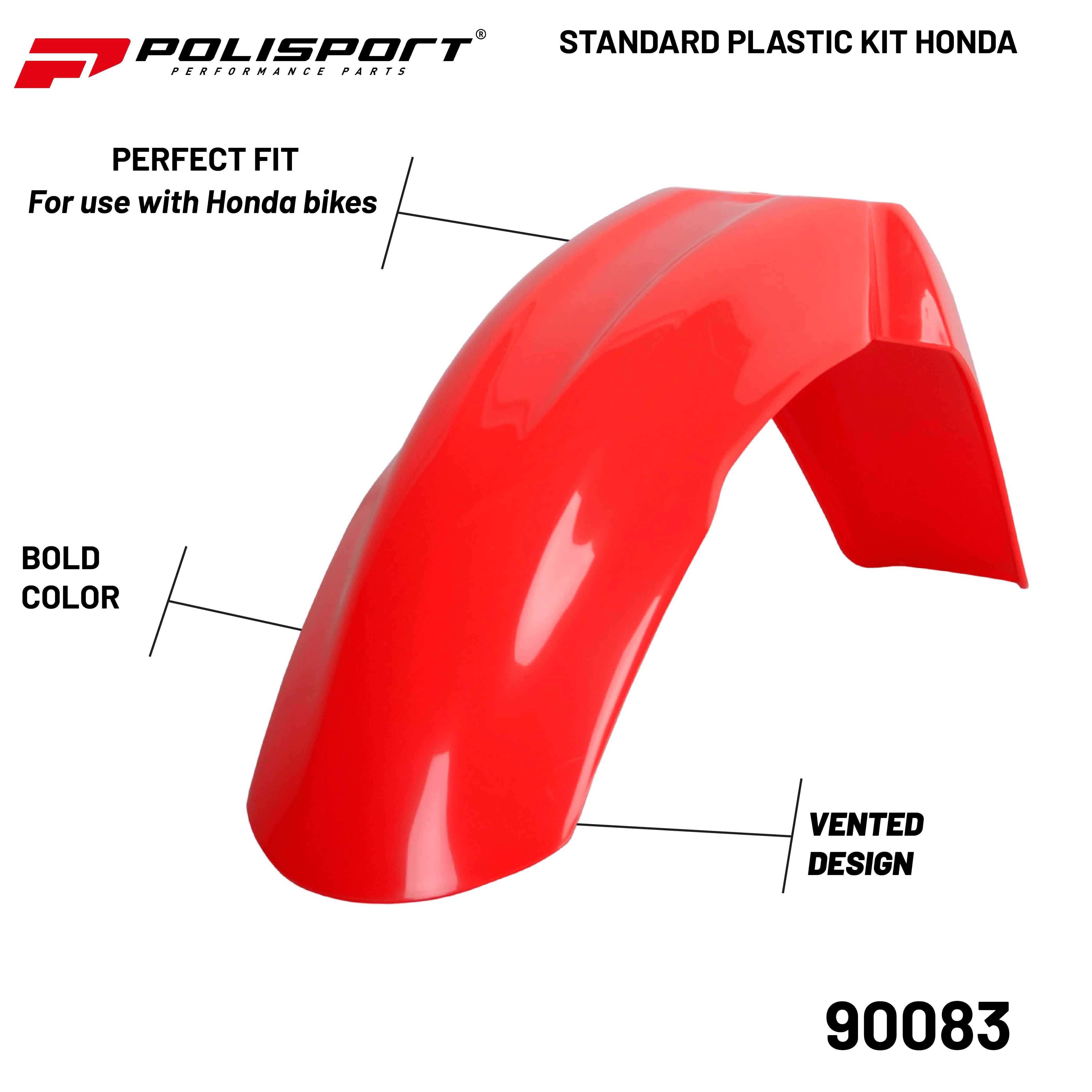 Polisport Full Plastic Kit for Honda CRF250R(04-05) OEM Quality Restyling Kit with Superior Fit, Flexibility, and Durability (Red/White)