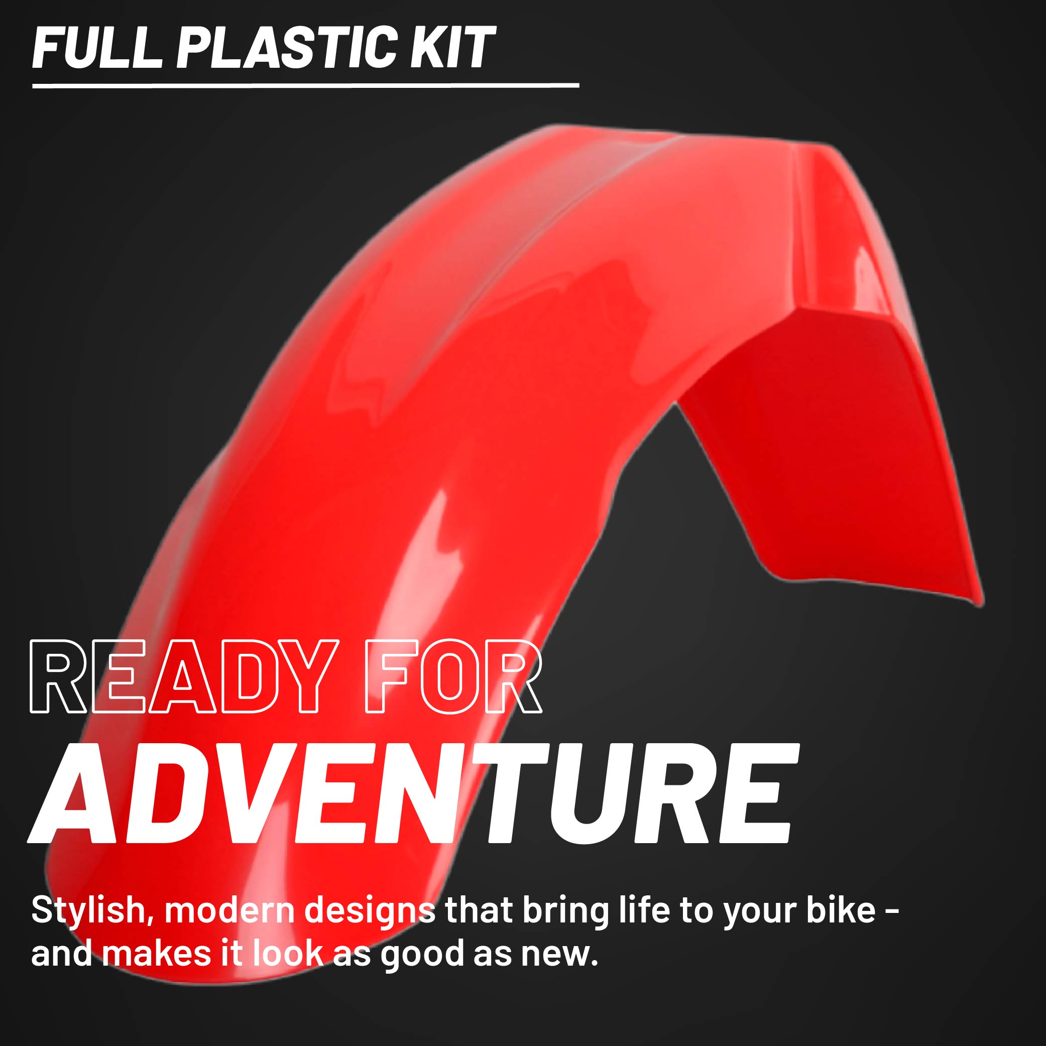 Polisport Motocross (MX) Replica Plastic Kit for Honda CRF 450R (2005-06) Dirt Bike – OEM Quality, Durable, Flexible & Perfect Fit – Red/White