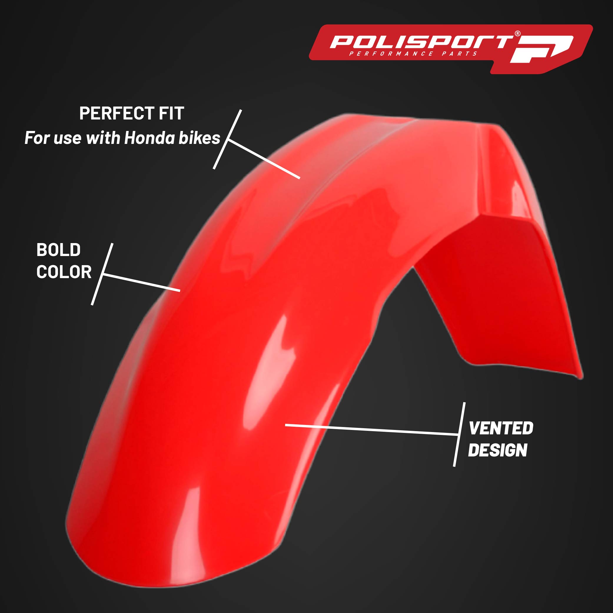 Polisport Motocross (MX) Replica Plastic Kit for Honda CRF 450R (2005-06) Dirt Bike – OEM Quality, Durable, Flexible & Perfect Fit – Red/White