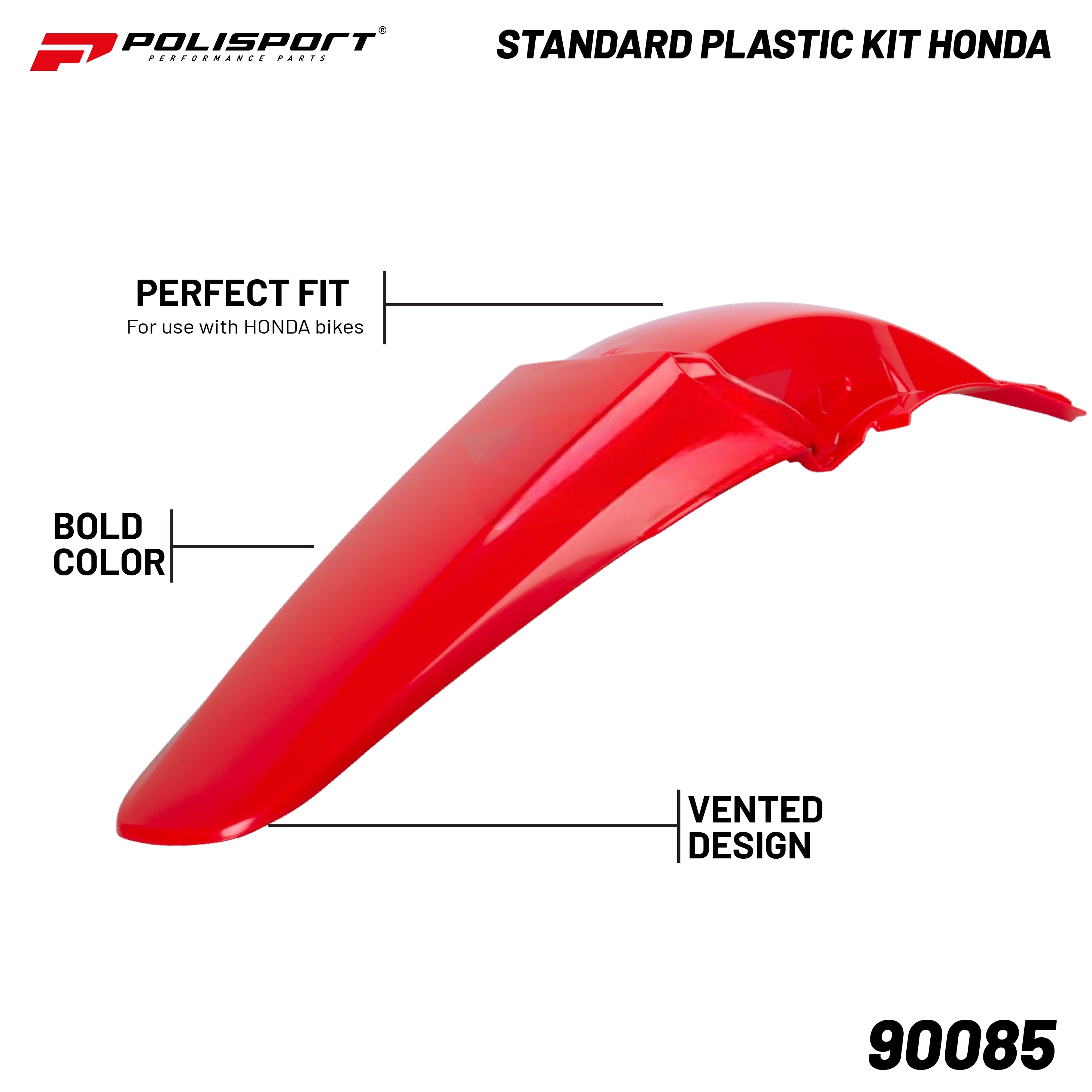 Polisport Standard Plastic Kit for Honda CRF450R (2002-2003) OEM Quality Kit with Superior Fit, Flexibility, and Durability (Red)