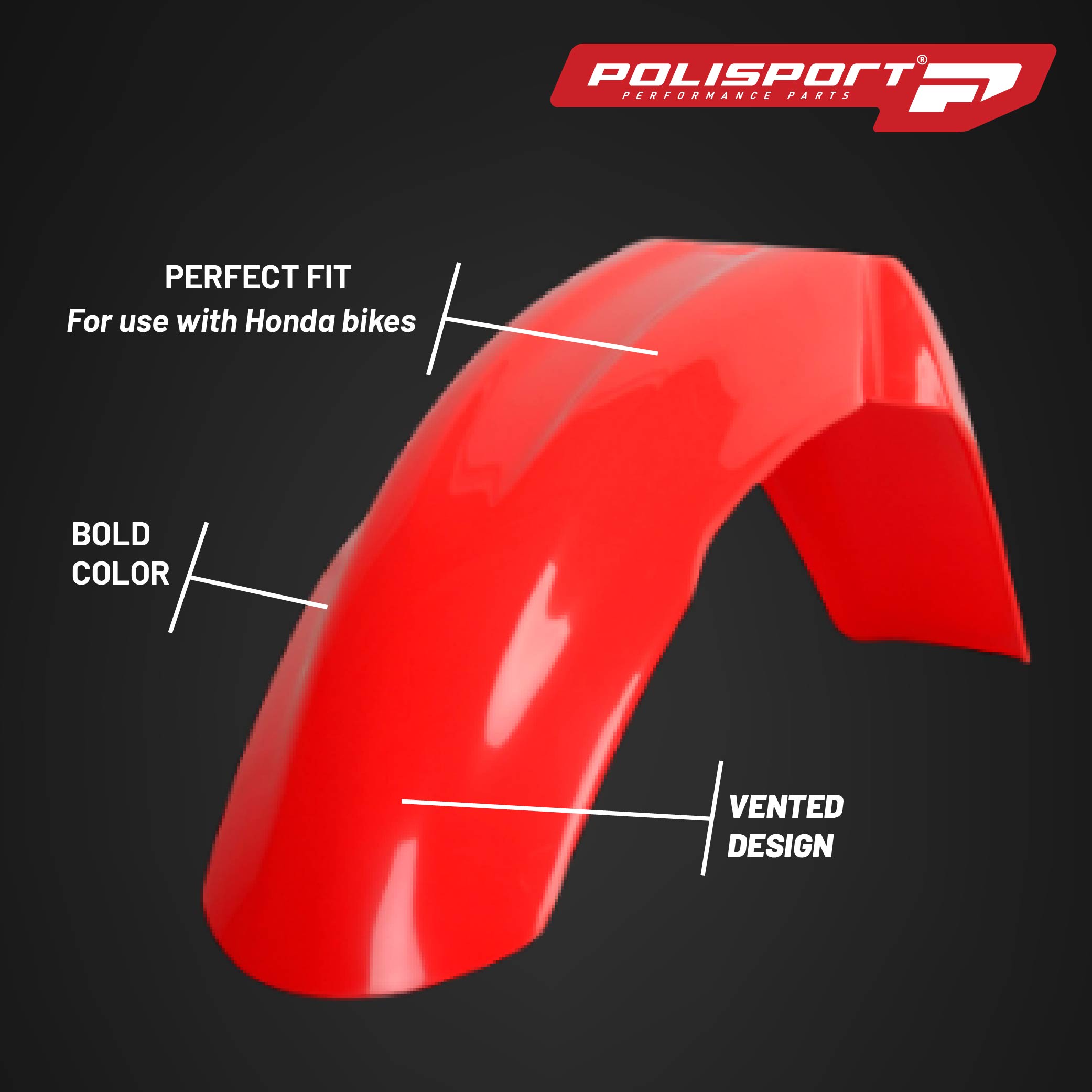 Polisport Standard Plastic Kit for Honda CRF450R (2002-2003) OEM Quality Kit with Superior Fit, Flexibility, and Durability (Red)