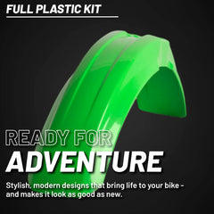 Polisport Motocross (MX) Replica Plastic Kit for Kawasaki KX 125/250 (1996-98) Dirt Bike – OEM Quality, Durable, Flexible & Perfect Fit – Green/White