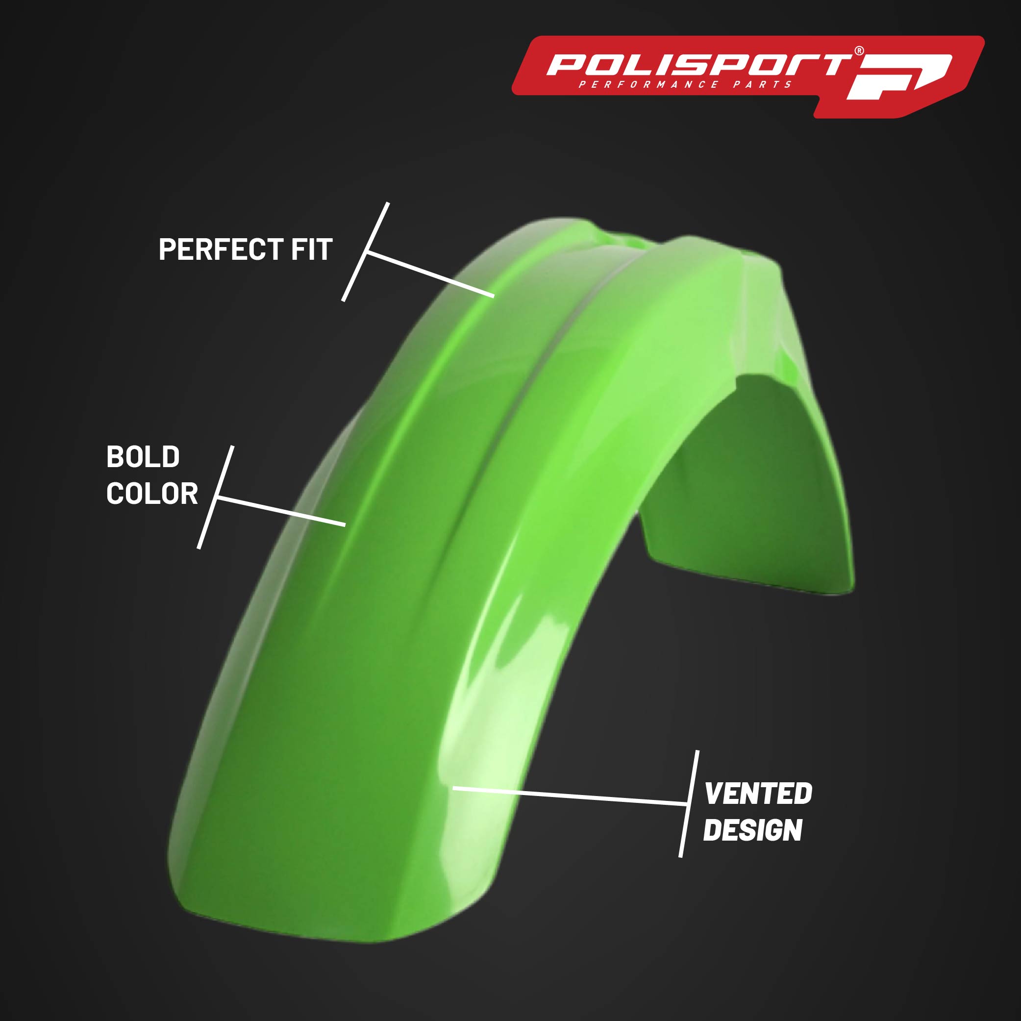 Polisport Motocross (MX) Replica Plastic Kit for Kawasaki KX 125/250 (1996-98) Dirt Bike – OEM Quality, Durable, Flexible & Perfect Fit – Green/White