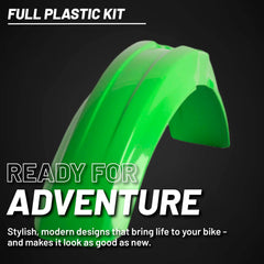 Polisport Motocross (MX) Replica Plastic Kit for Kawasaki KX 125/250 (1999-02) Dirt Bike – OEM Quality, Durable, Flexible & Perfect Fit – Green/White