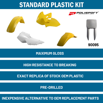 Polisport Motocross (MX) Replica Plastic Kit for Suzuki RM 125/250 (2001-08) Dirt Bike