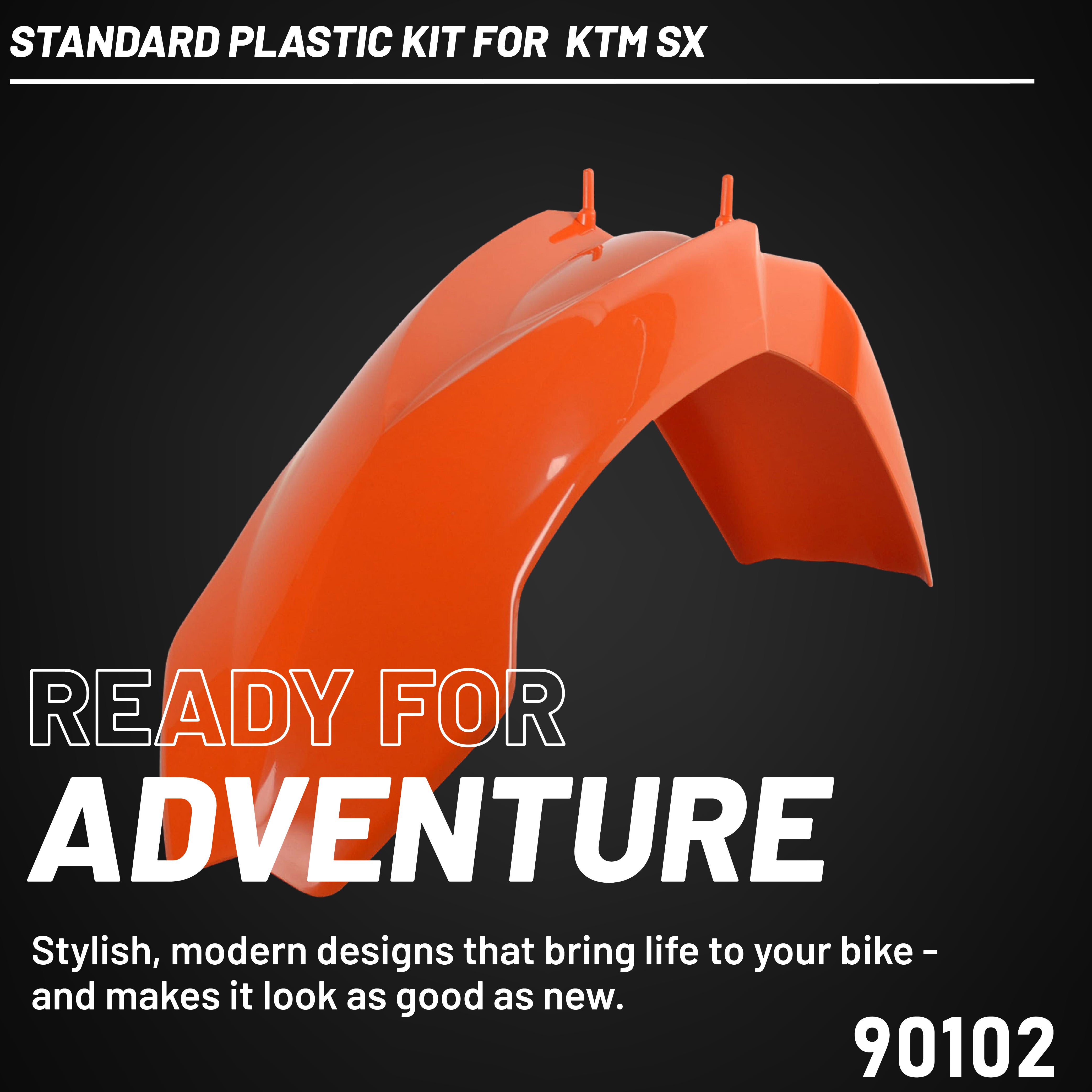 Polisport Full Plastic Kit for KTM SX (2003-2004); KTM EXC/EXC-F (2004) OEM Quality Restyling Kit with Superior Fit, Flexibility, and Durability (Orange)