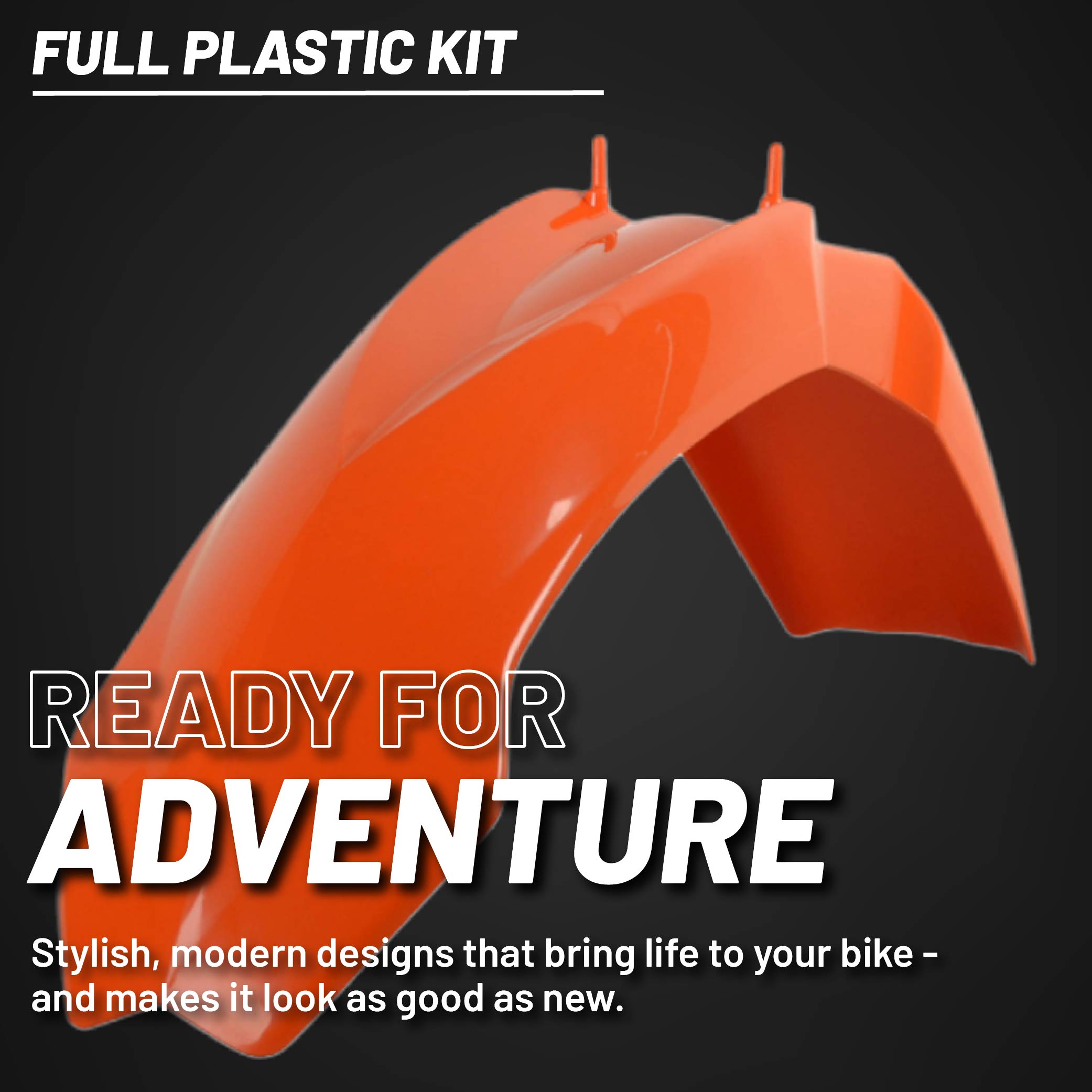 Polisport Motocross (MX) Replica Plastic Kit for KTM SX (2003-04) Dirt Bike Dirt Bike – OEM Quality, Durable, Flexible & Perfect Fit – Orange