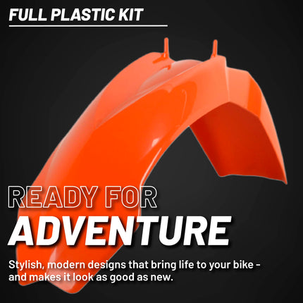 Polisport Motocross (MX) Replica Plastic Kit for KTM SX (2003-04) Dirt Bike Dirt Bike – OEM Quality, Durable, Flexible & Perfect Fit – Orange