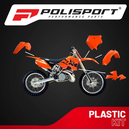 Polisport Motocross (MX) Replica Plastic Kit for KTM SX (2003-04) Dirt Bike Dirt Bike – OEM Quality, Durable, Flexible & Perfect Fit – Orange