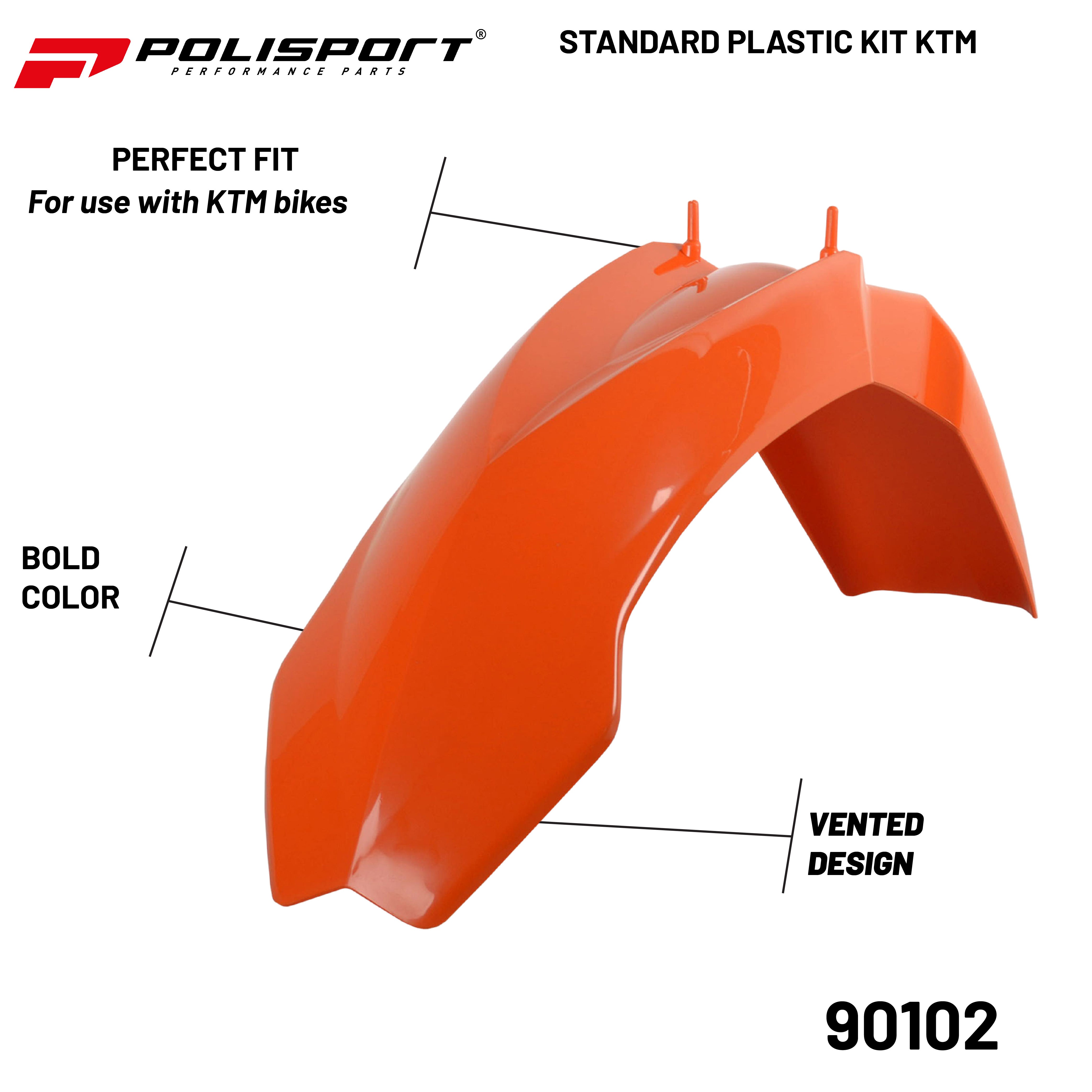 Polisport Full Plastic Kit for KTM SX (2003-2004); KTM EXC/EXC-F (2004) OEM Quality Restyling Kit with Superior Fit, Flexibility, and Durability (Orange)