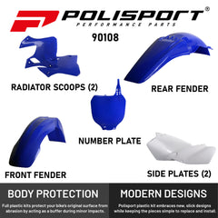 Polisport Motocross (MX) Replica Plastic Kit for Yamaha YZF 125/250 (2000-2001) Dirt Bike