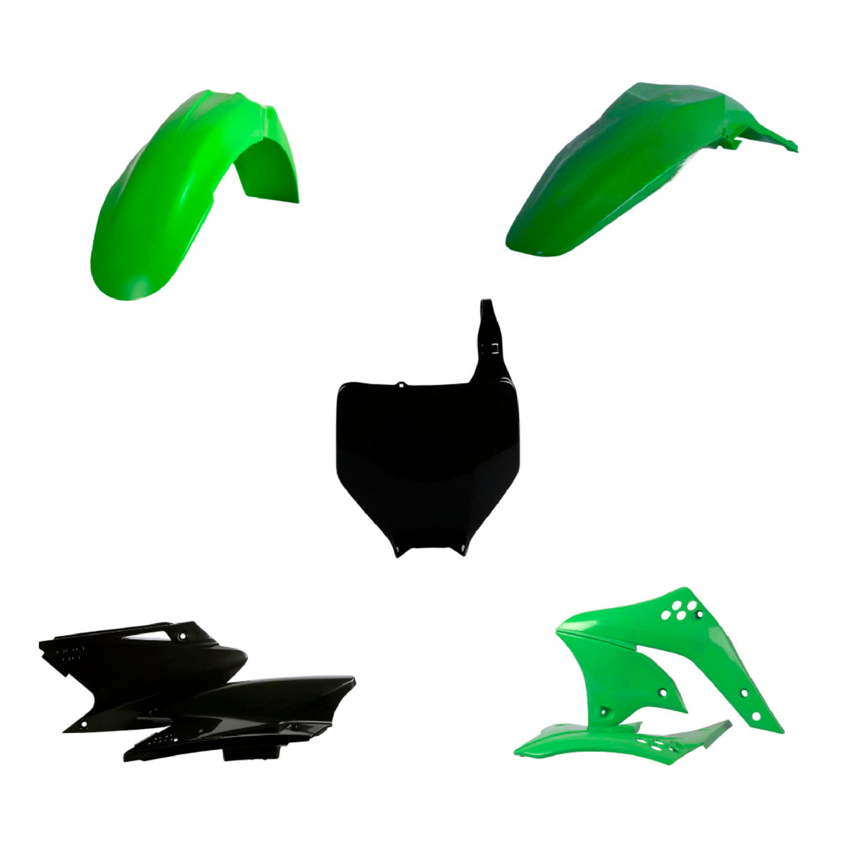 Polisport Motocross (MX) Replica Plastic Kit for Kawasaki KX 250F (2006-08) Dirt Bike – OEM Quality, Durable, Flexible & Perfect Fit – Green/Black