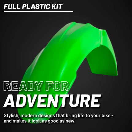 Polisport Motocross (MX) Replica Plastic Kit for Kawasaki KX 250F (2006-08) Dirt Bike – OEM Quality, Durable, Flexible & Perfect Fit – Green/Black