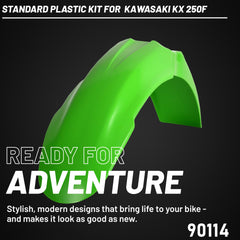 Polisport Full Plastic Kit for Kawasaki KX450 (2006-2008) OEM Quality Restyling Kit with Superior Fit, Flexibility, and Durability (Green/White)