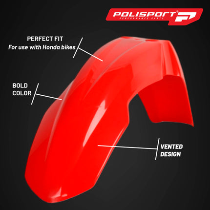 Polisport Motocross (MX) Replica Plastic Kit for Honda CRF 250R (2006-07) Dirt Bike – OEM Quality, Durable, Flexible & Perfect Fit – Red/White