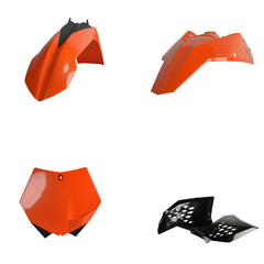 Polisport Full Plastic Kit for KTM SX/SX-F (2007-2010); KTM XC/XC-F (2008-2010) OEM Quality Restyling Kit with Superior Fit, Flexibility, and Durability (Orange/Black)