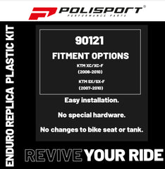Polisport Motocross (MX) Replica Plastic Enduro Kit for KTM XC/XC-F (2008-10) Dirt Bike