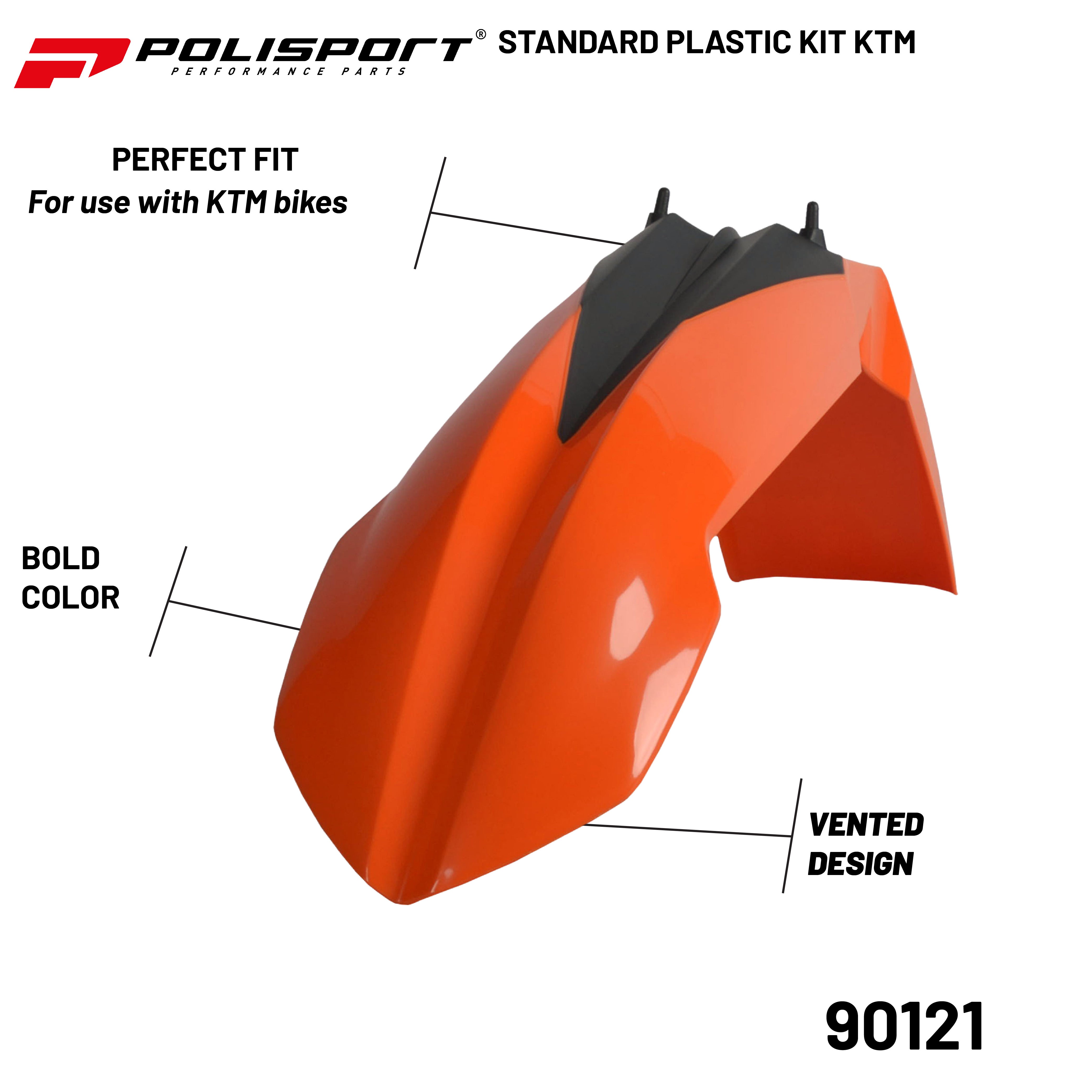 Polisport Full Plastic Kit for KTM SX/SX-F (2007-2010); KTM XC/XC-F (2008-2010) OEM Quality Restyling Kit with Superior Fit, Flexibility, and Durability (Orange/Black)