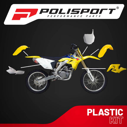 Polisport Motocross (MX) Replica Plastic Kit for Suzuki RMZ 250 (2007-09) Dirt Bike