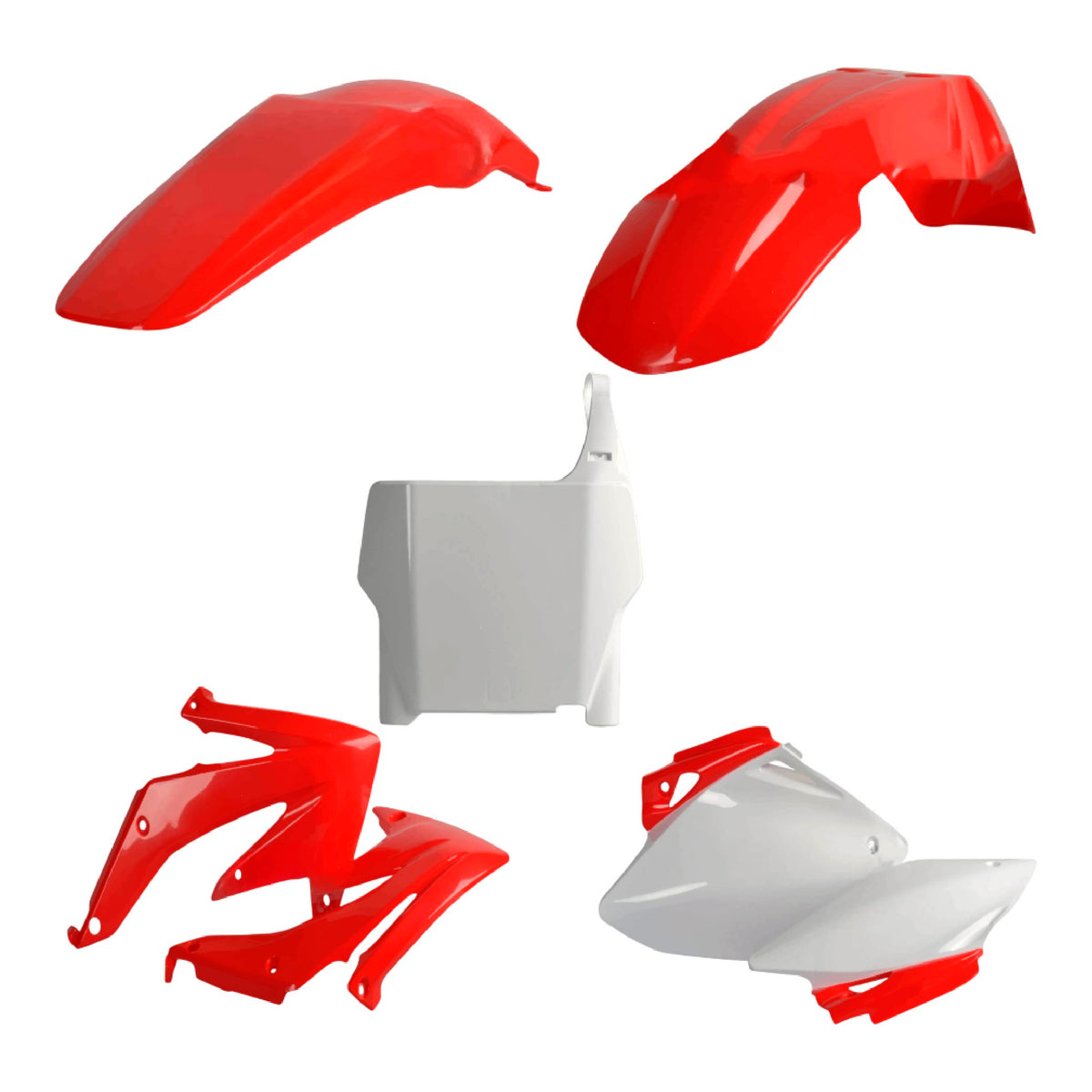 Polisport Motocross (MX) Replica Plastic Kit for Honda CRF 450R (2007) Dirt Bike – OEM Quality, Durable, Flexible & Perfect Fit – Red/White