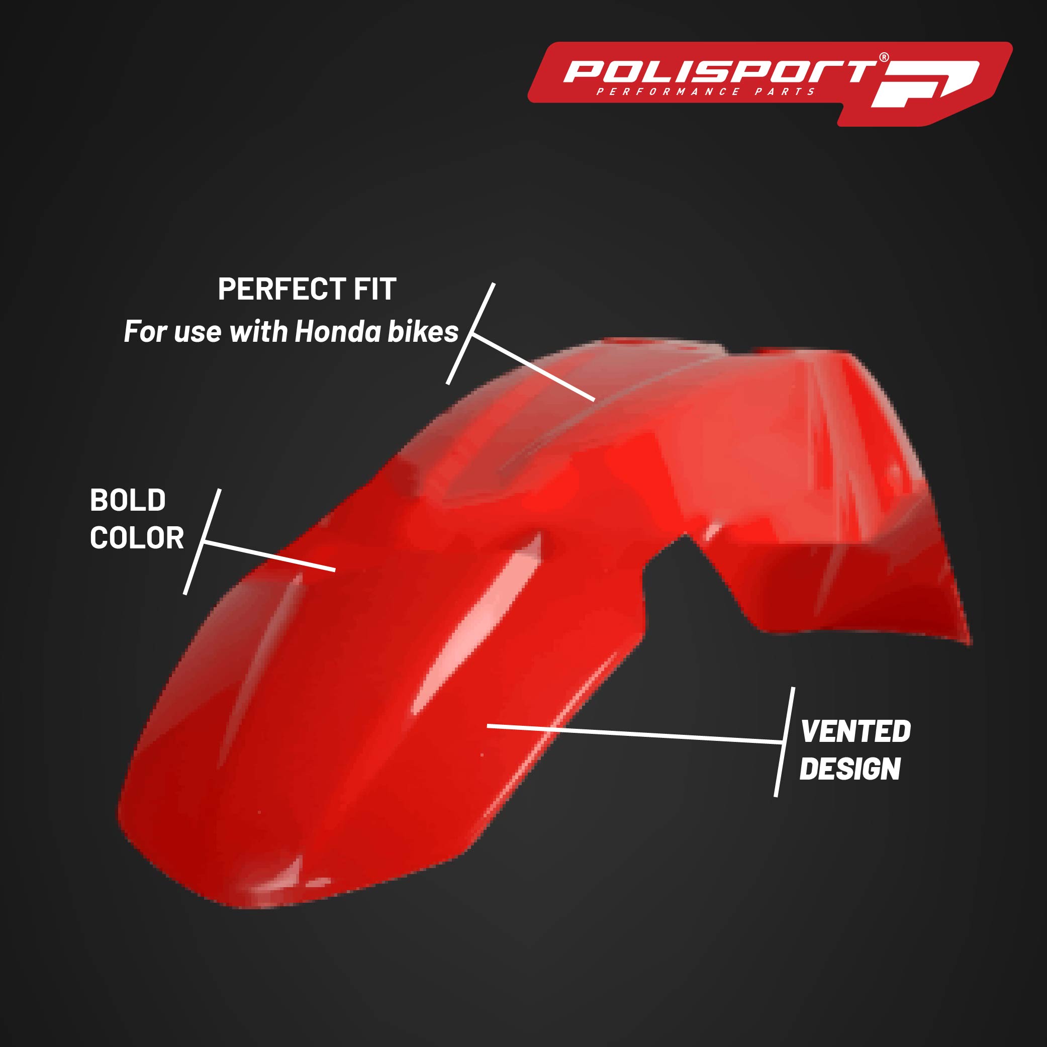 Polisport Motocross (MX) Replica Plastic Kit for Honda CRF 450R (2007) Dirt Bike – OEM Quality, Durable, Flexible & Perfect Fit – Red/White