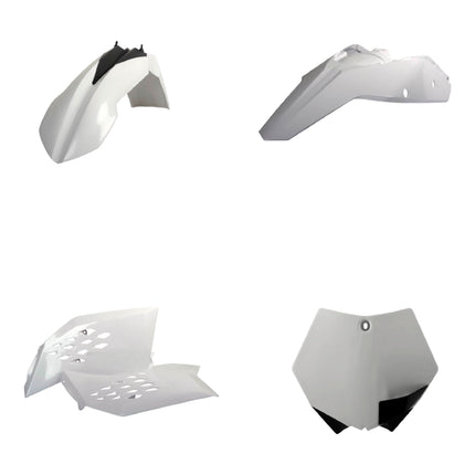 Polisport Motocross (MX) Replica Plastic Kit for KTM XC/XC-F (2008-10) Dirt Bike – OEM Quality, Durable, Flexible & Perfect Fit – White/Black