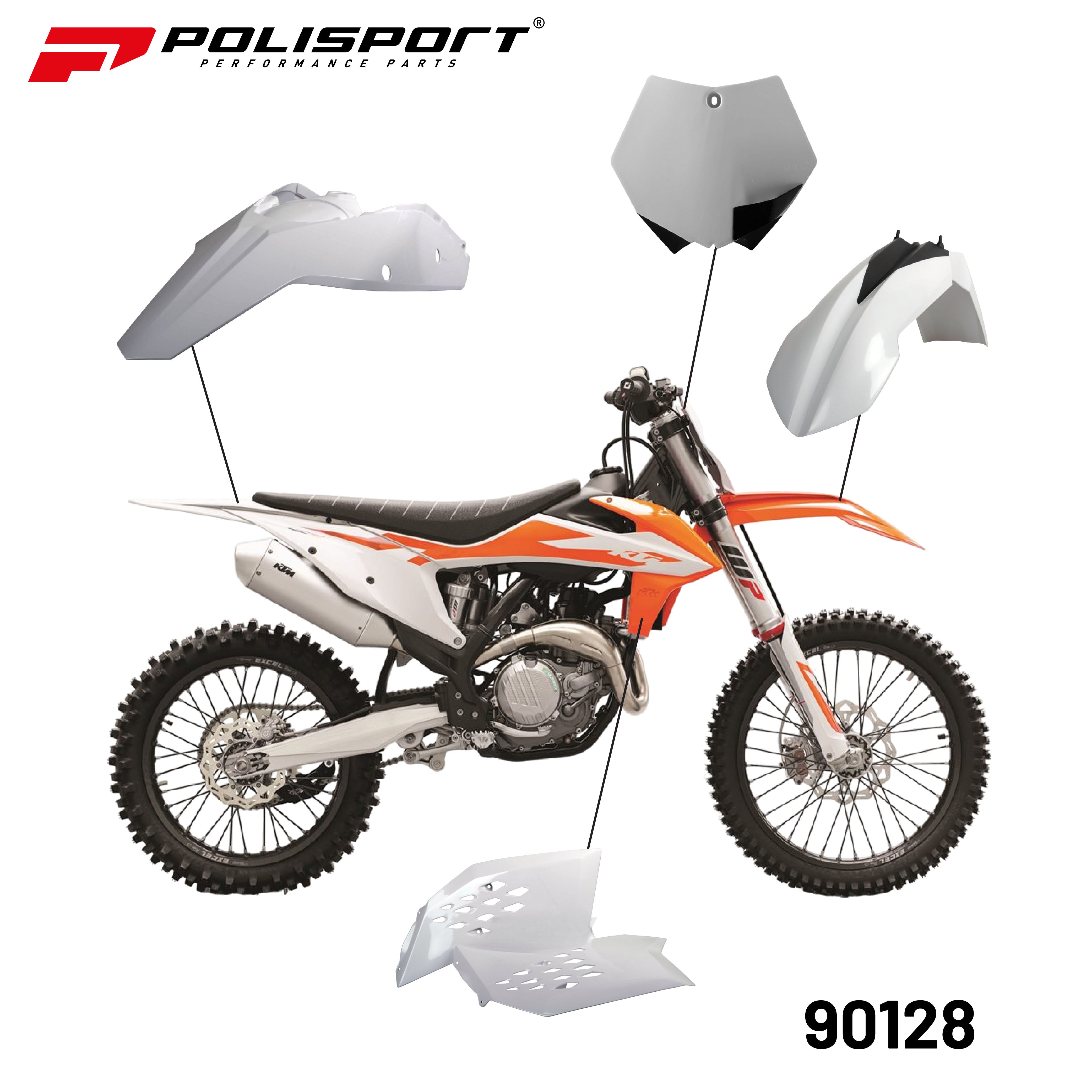 POLISPORT COMPLETE KIT FOR KTM SX/SX-F(07-10)XC/XC-F(08-10) WHITE KTM