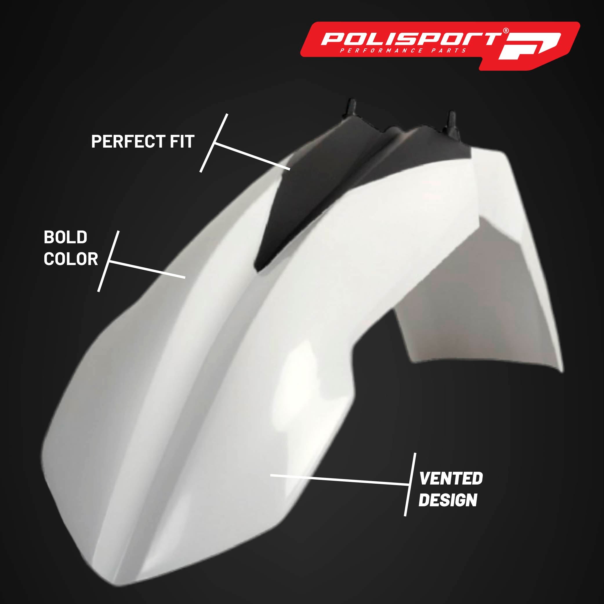 Polisport Motocross (MX) Replica Plastic Kit for KTM XC/XC-F (2008-10) Dirt Bike – OEM Quality, Durable, Flexible & Perfect Fit – White/Black