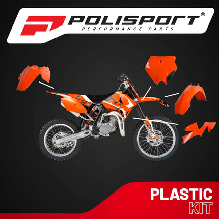 Polisport Motocross (MX) Replica Plastic Kit for KTM SX 85 (2006-12) Dirt Bike – OEM Quality, Durable, Flexible & Perfect Fit – Orange